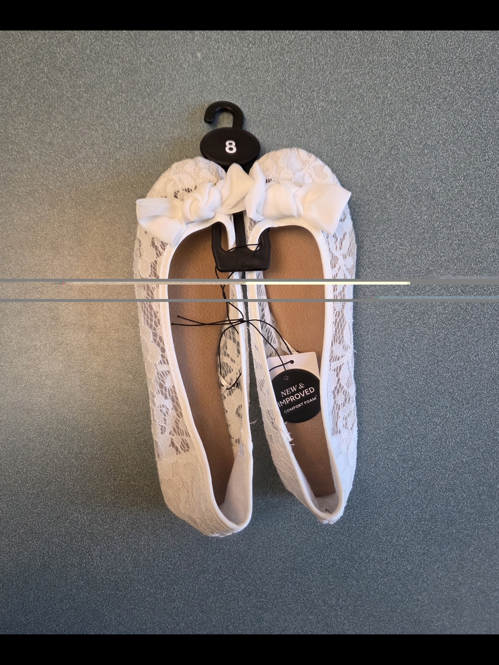 Ardene White Lace Bow Ballet Flats